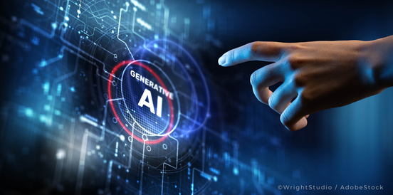 Hand die auf ein digitales Board mit der Aufschrift Generative AI klickt. - ©WrightStudio / AdobeStock